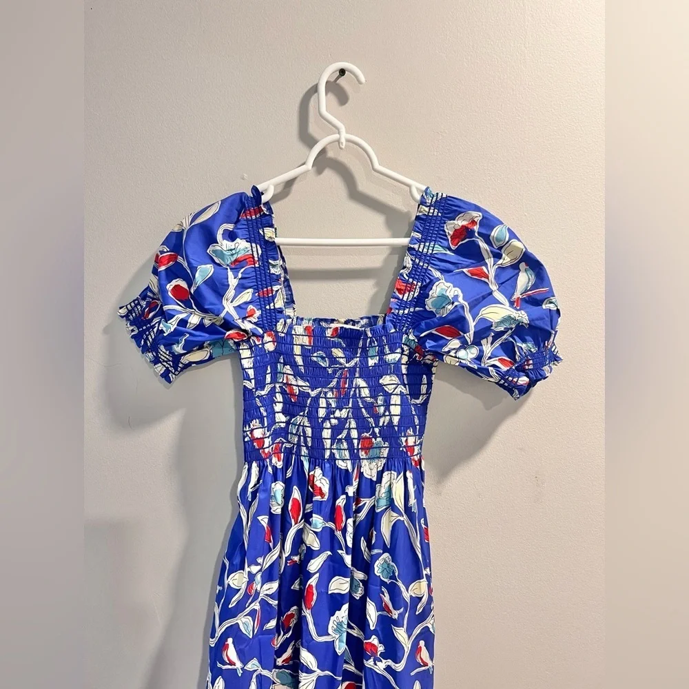 Tory Burch Blue Smocked Midi Dress - Collectors Item!
